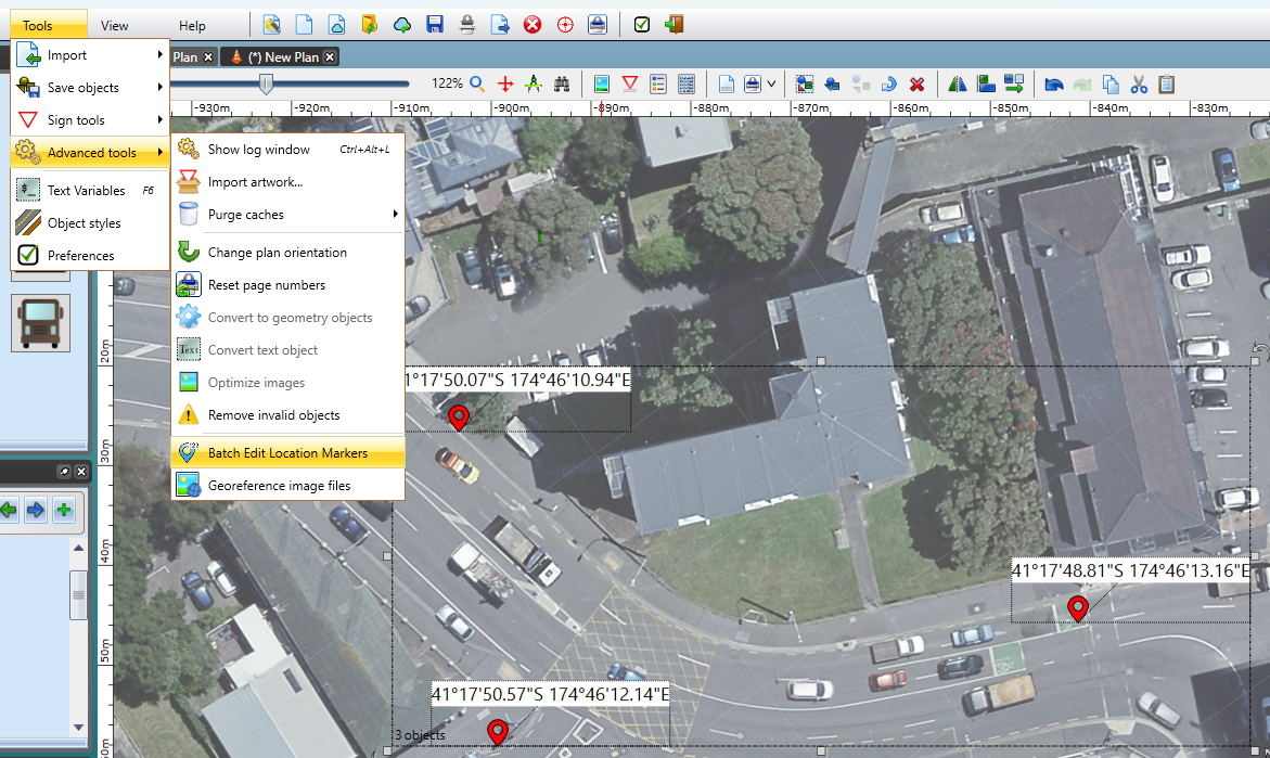 batch edit location markers - toolbar